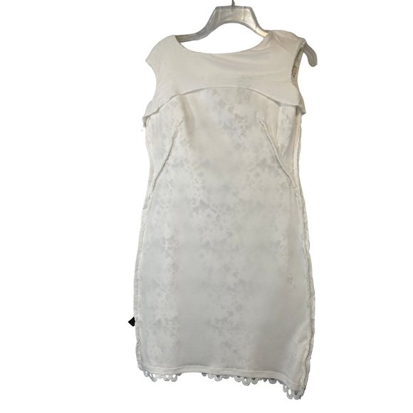 Vintage Lauren Ralph Lauren Dress Size 2 White Embroidery Lined Bodycon Wedding - Picture 12 of 14
